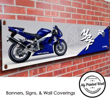 Yamaha YZF R1 (blue) Motorcycle PVC Banner 