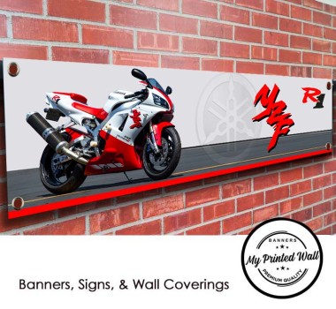 Yamaha YZF R1 Motorcycle PVC Banner for Garage, Workshop